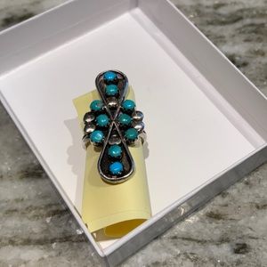 Turquoise and sterling silver ring